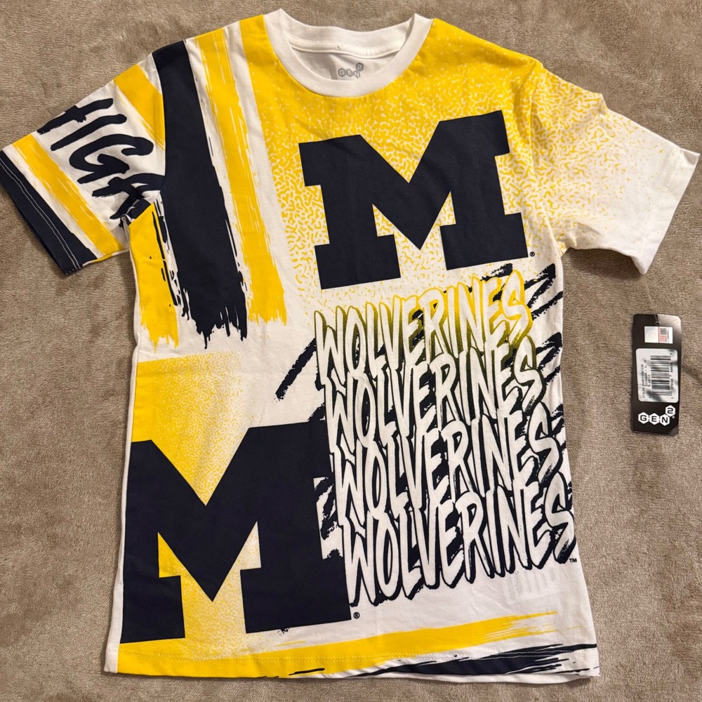 Gen2 Michigan Wolverines Youth Shirt Medium 10/12 Navy Block M SK4B7FGBX-C58